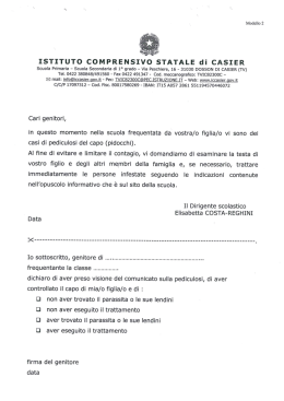 Modello 2 - lettera segnalazione pediculosi