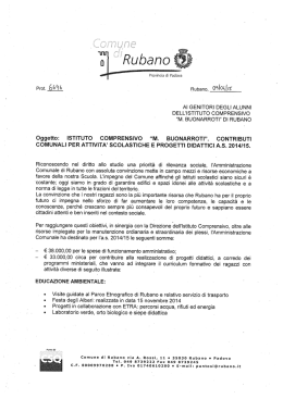 Lettera di dettaglio dei contributi comunali a.s. 2014/15