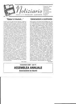 Anno IV - n. 3 Dicembre 2001 - Oratorio dell`Immacolata Bergamo