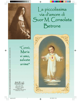La piccolissima via d`amore di Suor M. Consolata Consolata