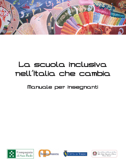 La scuola inclusiva nell`Italia che cambia, Manuale per insegnanti, Il