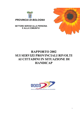 rapporto 2002 sui servizi provinciali rivolti ai cittadini in situazione di