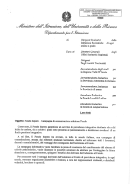 Fondo Espero - Istituto Comprensivo "A. BELLI" SABBIO CHIESE