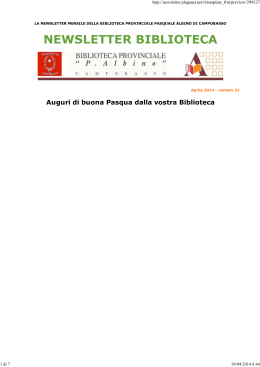newsletter biblioteca - Provincia di Campobasso