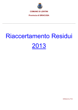 residui passivi al 31/12/2013