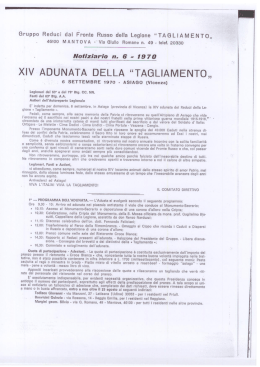 Notiziario 6 1970 - La Legione Tagliamento in Russia