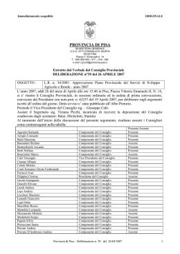 Deliberazione n. 39 del 26/04/2007