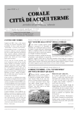 Dicembre 2003 - Corale Città di Acqui Terme