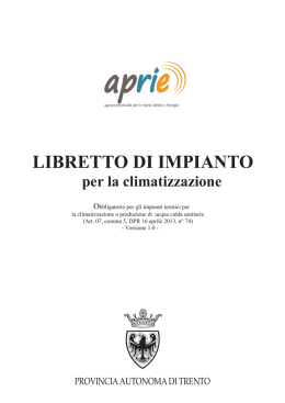 libretto di impianto - Agenzia provinciale per le risorse idriche e l