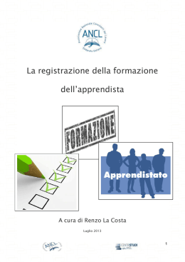 La registrazione della formazione dell`apprendista