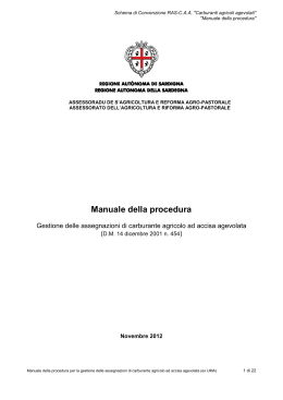 Manuale della procedura - Regione Autonoma della Sardegna