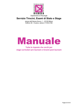 manuale tirocini e stage - Dipartimento di Psicologia