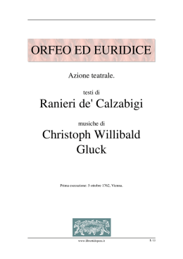 Orfeo, ed Euridice - Libretti d`opera italiani