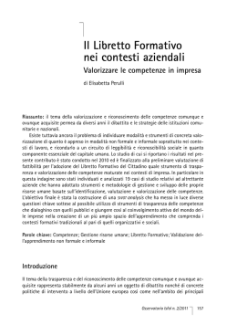 Il Libretto Formativo nei contesti aziendali