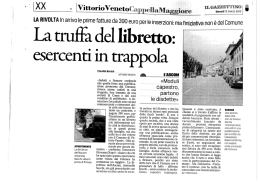 La truffa del libretto - Citta` di Vittorio Veneto