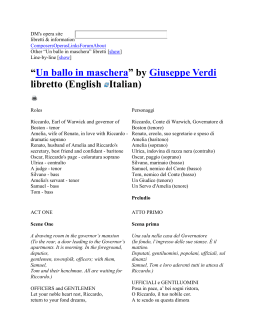 &ldquo;Un ballo in maschera&rdquo; by Giuseppe Verdi libretto (English Italian)