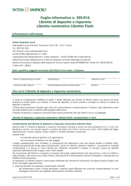 Libretto di Deposito Nominativo Libretto Flash