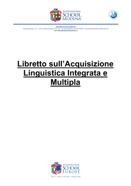 Libretto sull`Acquisizione Linguistica Integrata e Multipla