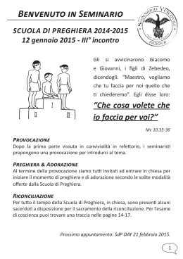 Libretto del terzo incontro - Seminario Vescovile di Padova