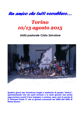 Libretto 2. torino - Unit&agrave; Pastorale Cristo Salvatore