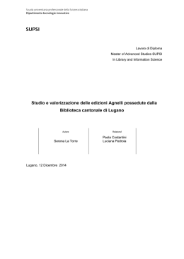 Tesi - Sistema bibliotecario ticinese
