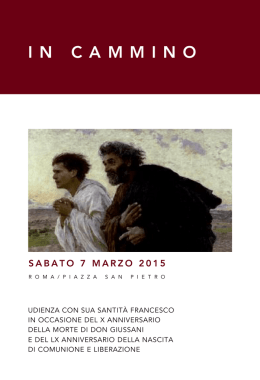 In cammino. Libretto per l`Udienza con papa Francesco. Sabato 7