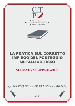 la pratica sul corretto impiego del ponteggio