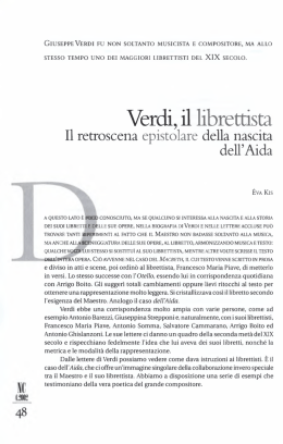 Verdi librettista: il retroscena epistolare della nascita dell`Aida