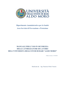 Manuale per l`uso in sicurezza delle attrezzature di lavoro
