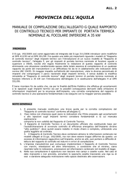 MANUALE DI COMPILAZIONE Allegato G