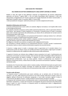 LINEE GUIDA PER I TIROCINANTI DELL`ORDINE DEI DOTTORI