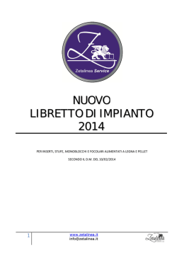 nuovo libretto di impianto 2014
