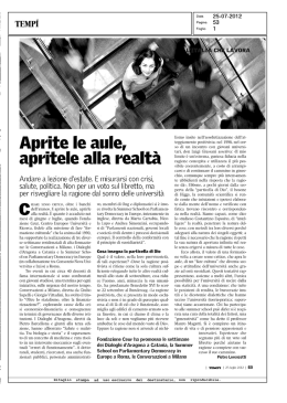 Aprite le aule, apritele alla realtà