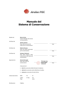 Manuale conservazione Aruba - Agenzia per l`Italia Digitale
