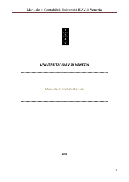 Manuale di Contabilità - Università Iuav di Venezia