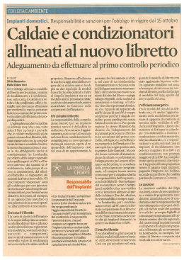 Caldaie e condizionatori allineati al nuovo libretto - e