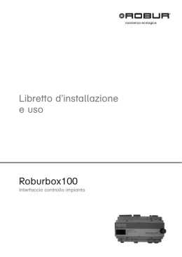 Libretto d`installazione e uso Roburbox 100File PDF