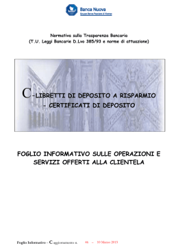 c&ndash;libretti di deposito a risparmio