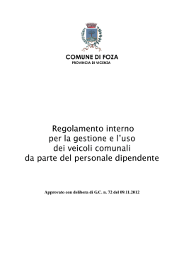 Regolamento interno utilizzo mezzi comunali