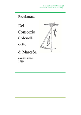 Del Consorzio Colon&egrave;lli detto di Mares&ograve;n