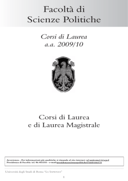 libretto con le attivita` e gli ambiti della facolta` 2009-10