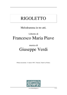 RIGOLETTO Francesco Maria Piave Giuseppe Verdi