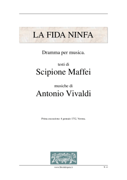 LA FIDA NINFA Scipione Maffei Antonio Vivaldi