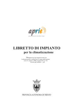 libretto di impianto - Agenzia provinciale per le risorse idriche e l