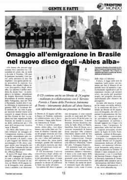 Trentini nel mondo (febbraio 2007)
