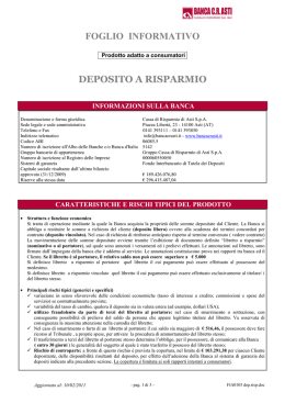 deposito a risparmio - Cassa di Risparmio di Asti Spa
