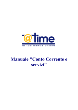 Manuale "Conto Corrente e servizi"