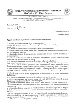 Estratto regolamento di Istituto - Istituto di Istruzione Superiore