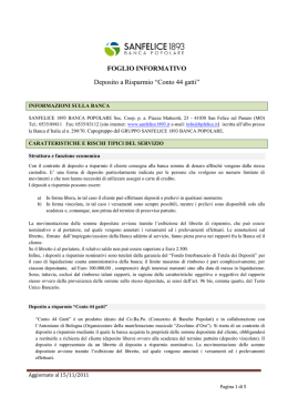 foglio informativo - SANFELICE 1893 Banca Popolare