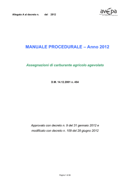 MANUALE PROCEDURALE &ndash; Anno 2012